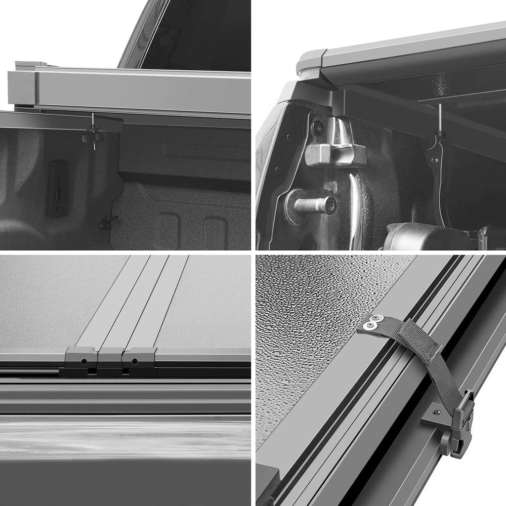 Kikito Professional FRP Hard Tri-Fold Truck Bed Tonneau Coating for 2003-2024 Ram 1500 2500 3500 6.4ft (74.6in) Bed Without | Rambox & Deckrail System |