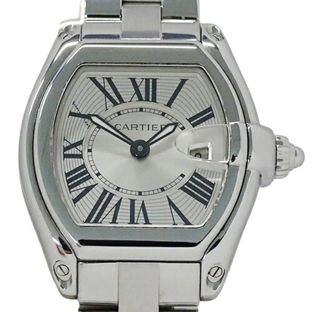 Pre-Owned Cartier Watch Ladies Roadster SM Date Quartz Stainless Steel SS W62016V3 Silver Polished (Fair)