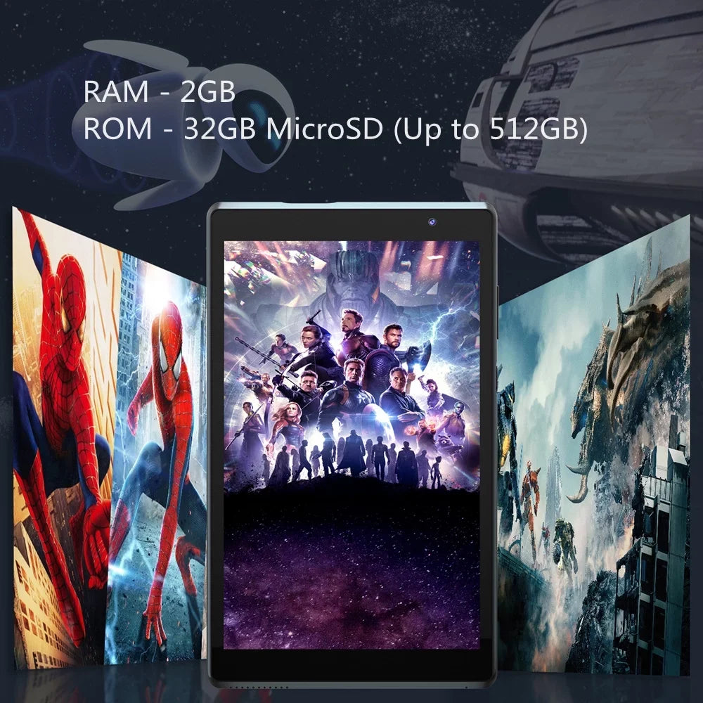 Tablet, 8 inch Android 11 Tablets RAM2GB+ROM32GB Quad Tablet, IPS Screen, 8.0 MP Camera, Wi-Fi, Bluetooth, GPS, FM Tablet PC Black