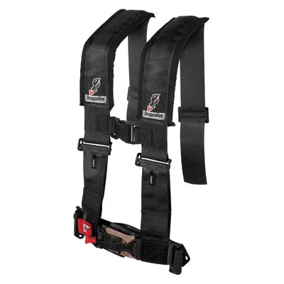 Dragonfire Racing 4-Point H-Style Safety Harness w/Adjustable Sternum Clip 3" Passenger Side Black for Can-Am Maverick X3 X DS Turbo R 2017-2018