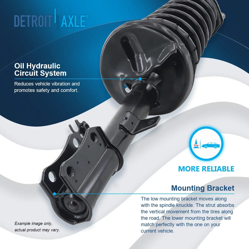 Detroit Axle - Rear Struts for 1997 1998 1999 2000 2001 [2.2L] Camry, 1999-2003 Toyota Solara Complete 2 Struts w/Coil Springs Replacement Quick Install Ready Struts Assembly