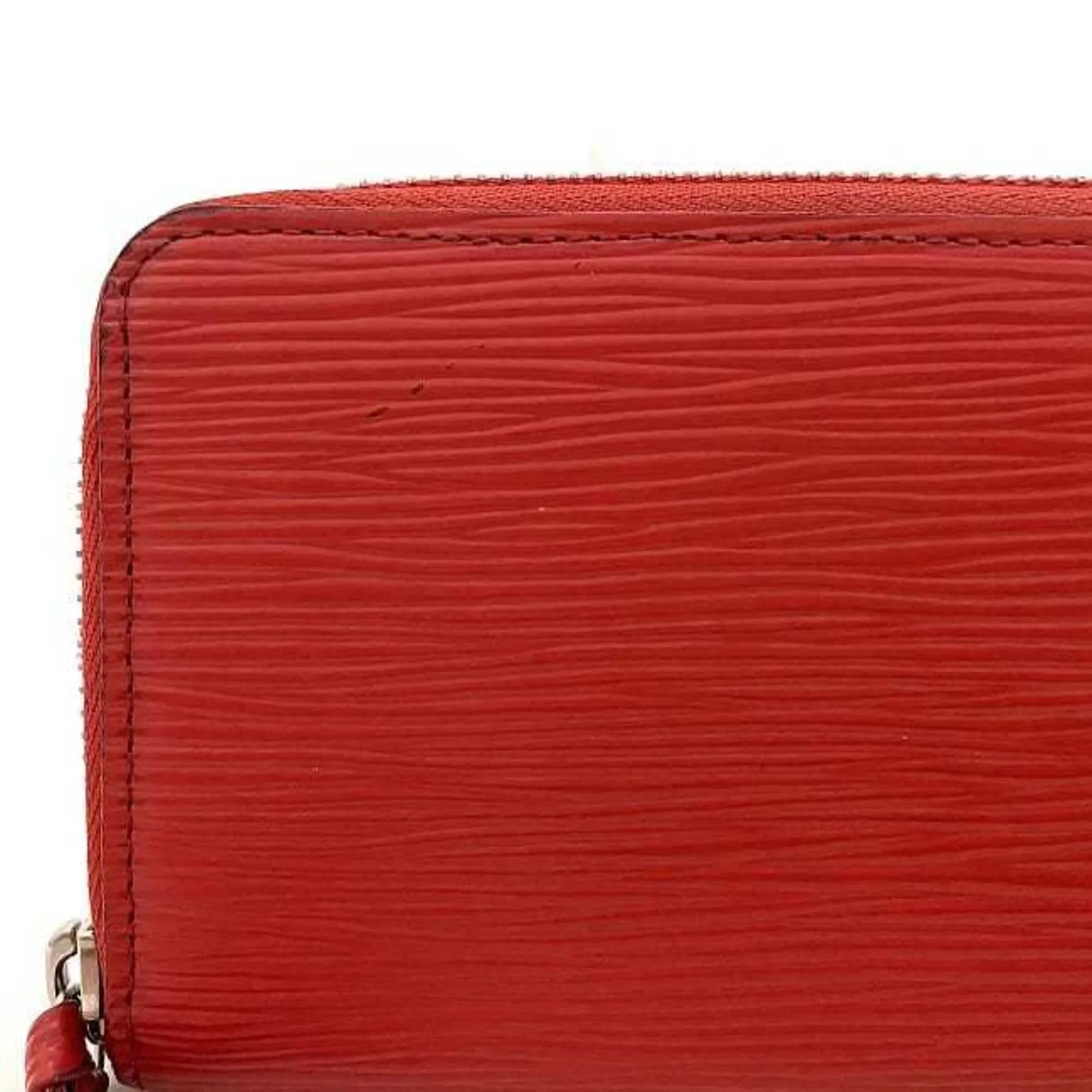 Pre-Owned Louis Vuitton Long Wallet Portefeuille Clemence Red Coquelicot Epi M60913 Leather MI1115 LOUIS VUITTON LV (Good)