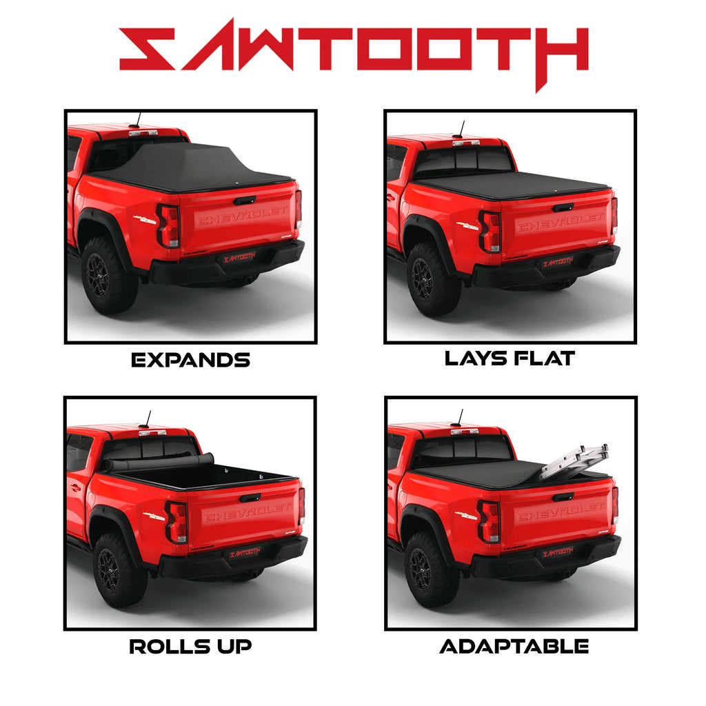 Sawtooth Expandable Tonneau Protection | Fitting with 2019-Present Ram 1500, 2500, 3500 | 5'-7" Bed