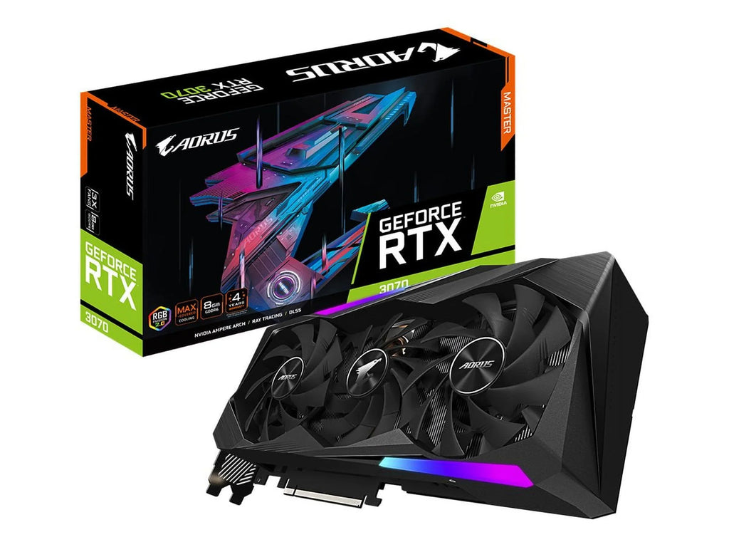 Gigabyte AORUS GeForce RTX 3070 MASTER 8G (rev. 1.1) - Graphics card - GF RTX 3070 - 8 GB GDDR6 - PCIe 4.0 x16 - 3 x DisplayPort, 3 x HDMI