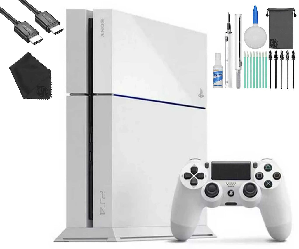 Pre-Owned Sony PlayStation 4 500GB Gaming Console White, HDMI Cable With Cleaning Kit (Refurbished: Like New)
