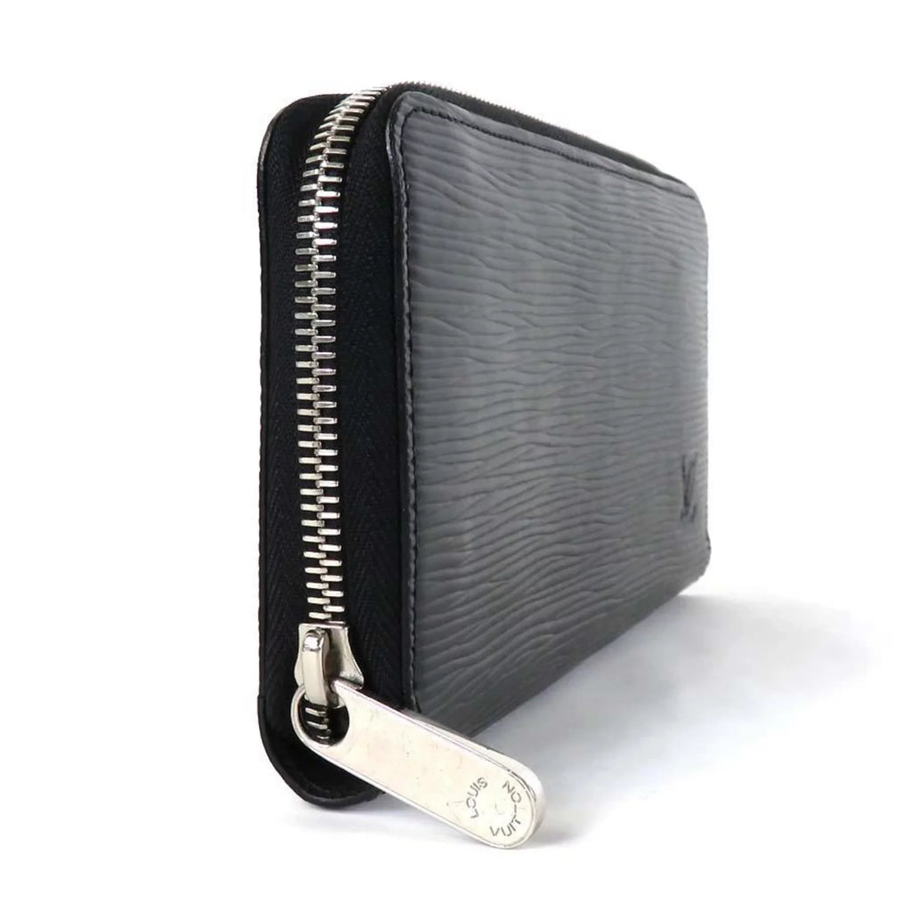 Pre-Owned Louis Vuitton LOUIS VUITTON Round Zipper Long Wallet Epi Zippy Leather Black Silver Unisex (Good)
