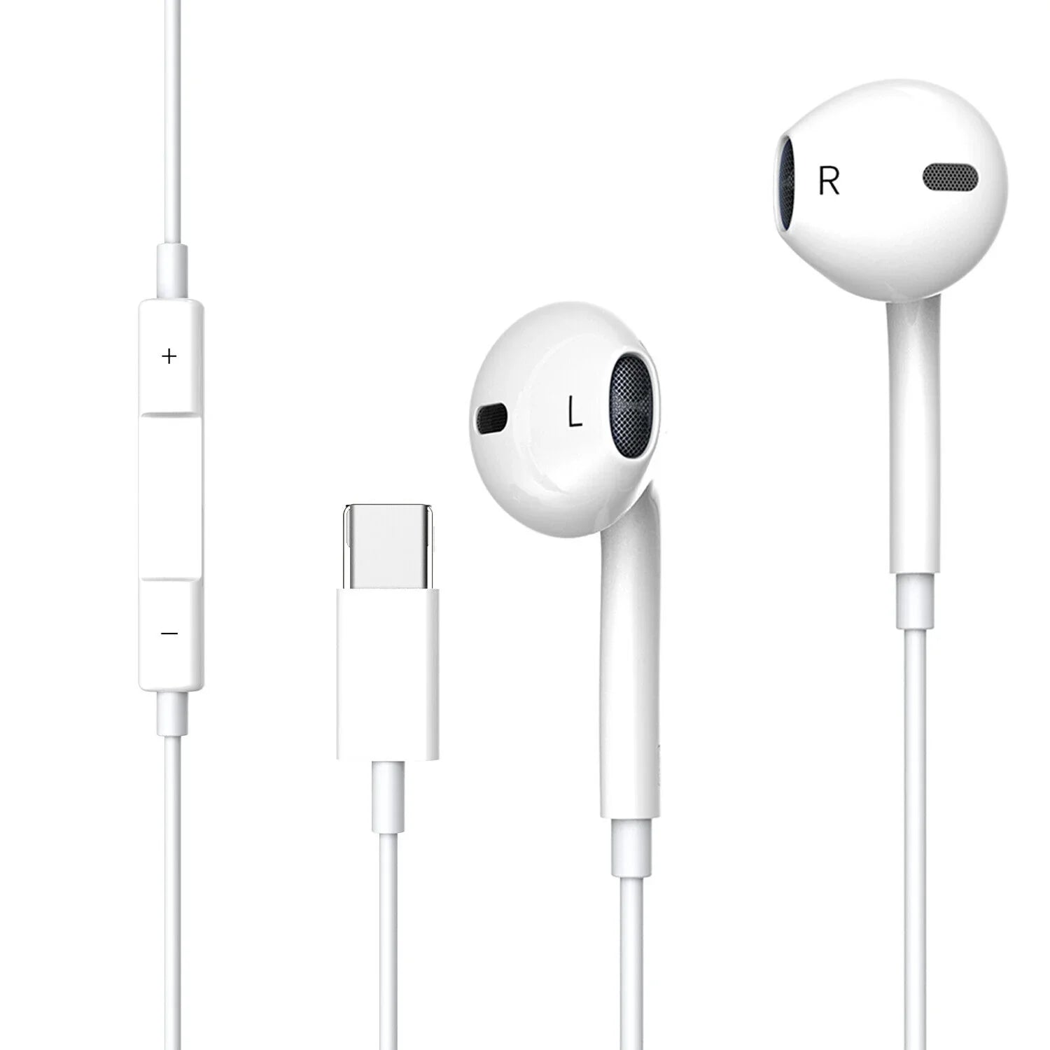 Wired USB Type-C Stereo Earbuds Headphones For iPhone 15 Pro Max,Plus,iPad Pro