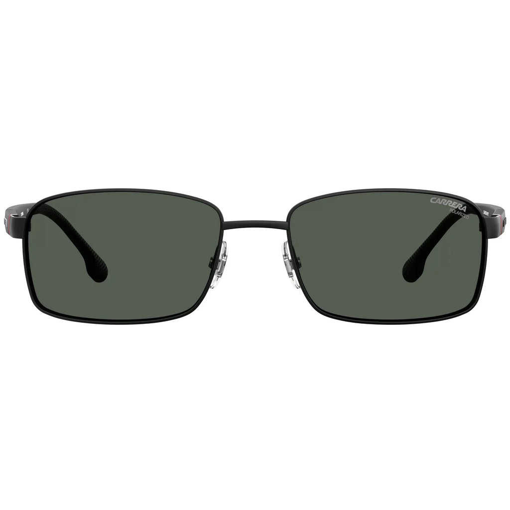 Carrera Men's 8037/S Rectangular Sunglasses, Black/Polarized Gray, 58mm, 18mm