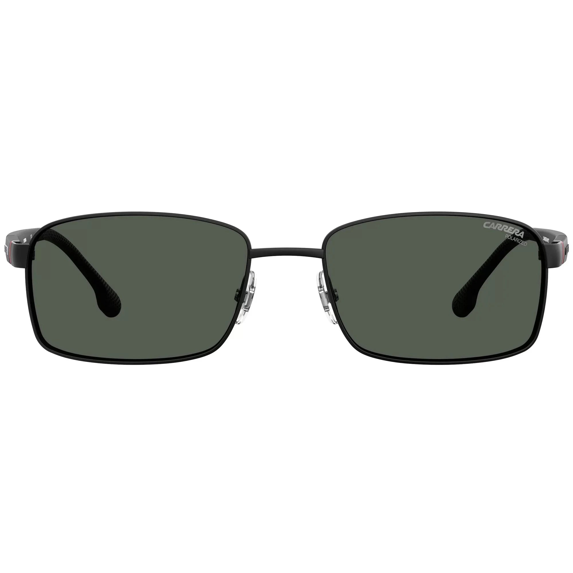 Carrera Men's 8037/S Rectangular Sunglasses, Black/Polarized Gray, 58mm, 18mm