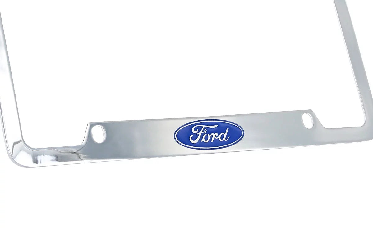 Ford Logo Chrome License Plate Frame Holder