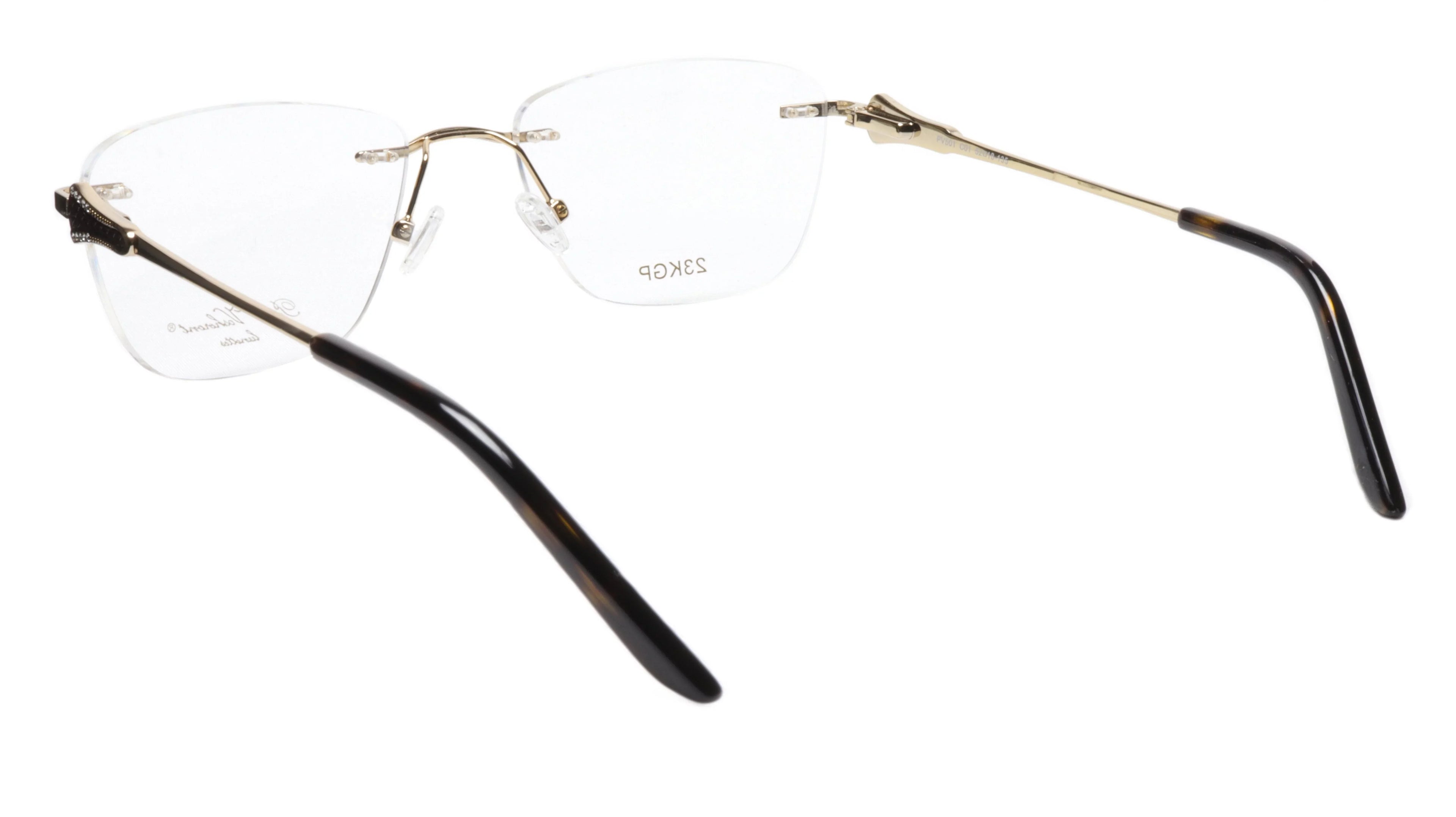 Paul Vosheront Tapered Square Gold & Black Acetate Optical Frame 52-18-135 37