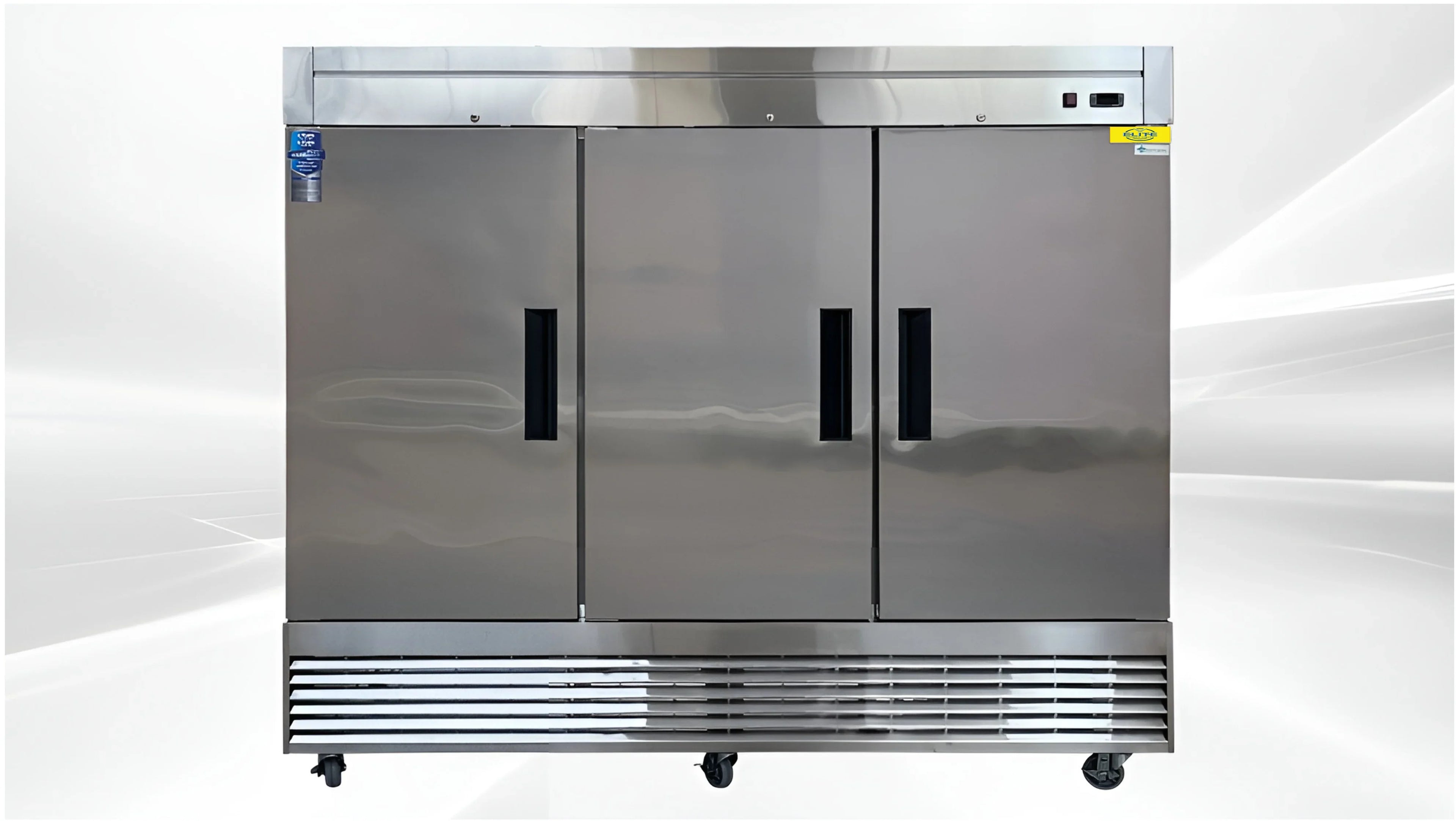 83 in. Commercial Upright Reach-In Three Door Refrigerator in Stainless Steel 64.8 Cu. ft.