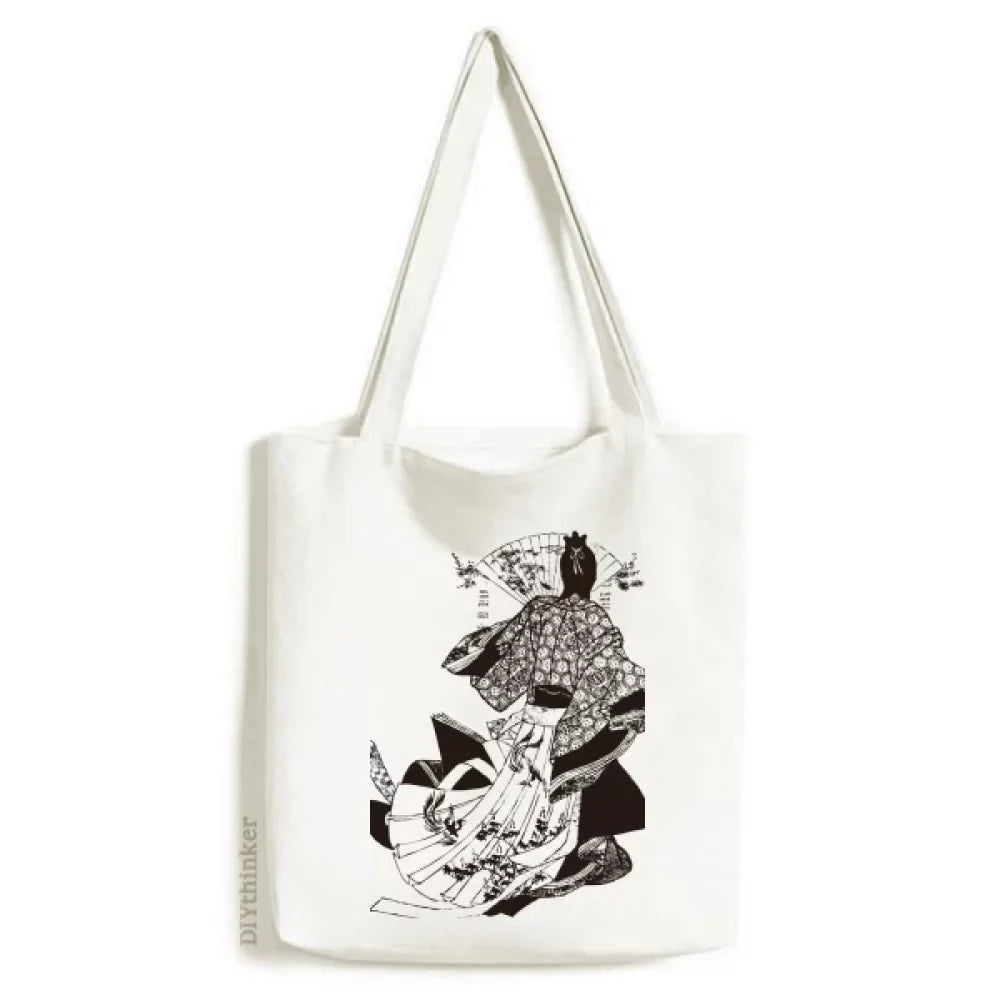 Japan Traditional Culture Kimono Tote Canvas Bag Shopping Satchel Casual Handbag