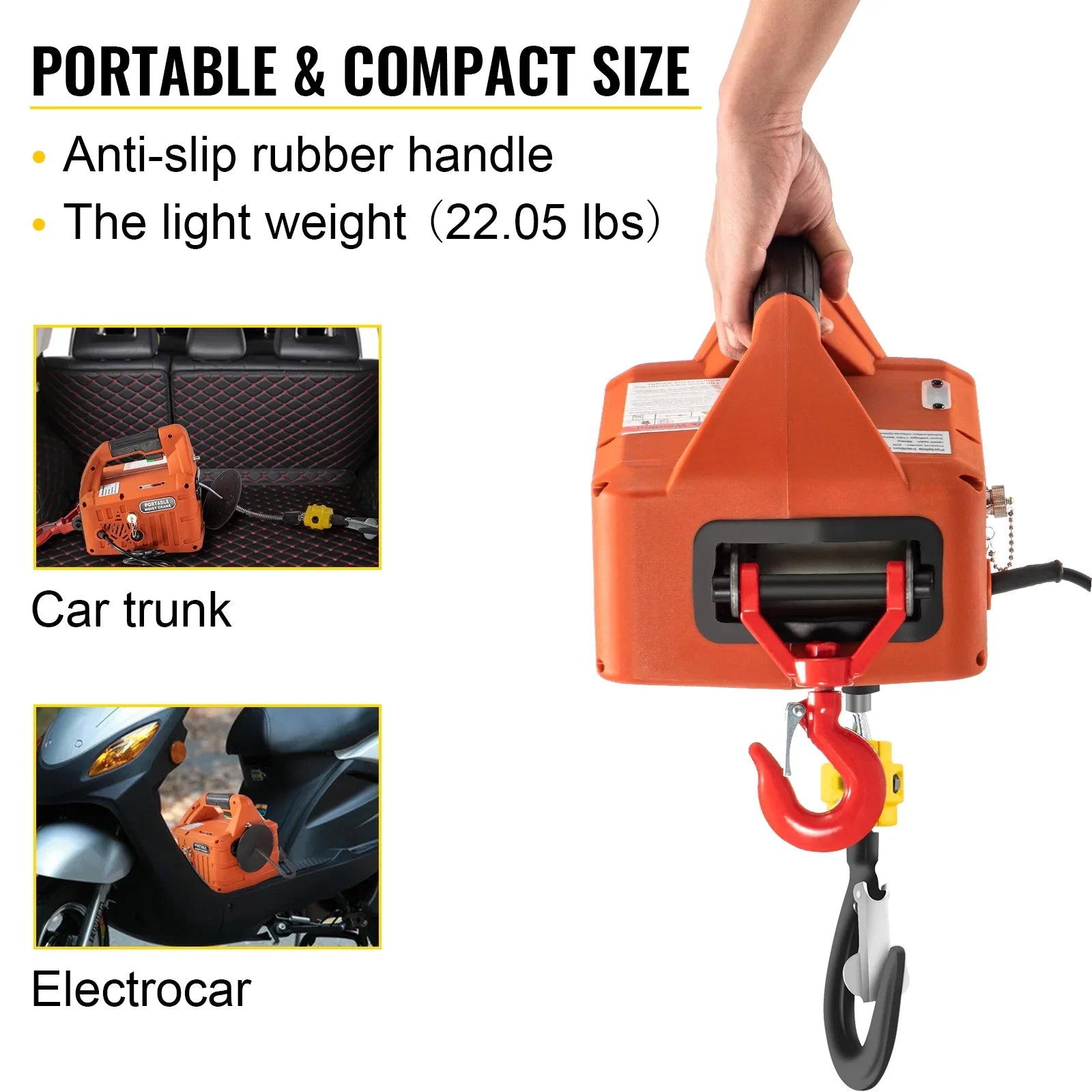 BENTISM 3-in-1 Electric Hoist Winch Portable Crane 1100lbs 25ft w/ Remote Control