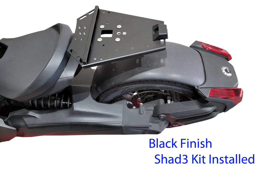 Can Am Ryker Luggage Rack Black Large Shad Cases Kit installed NO MAX MOUNT NEEDED.