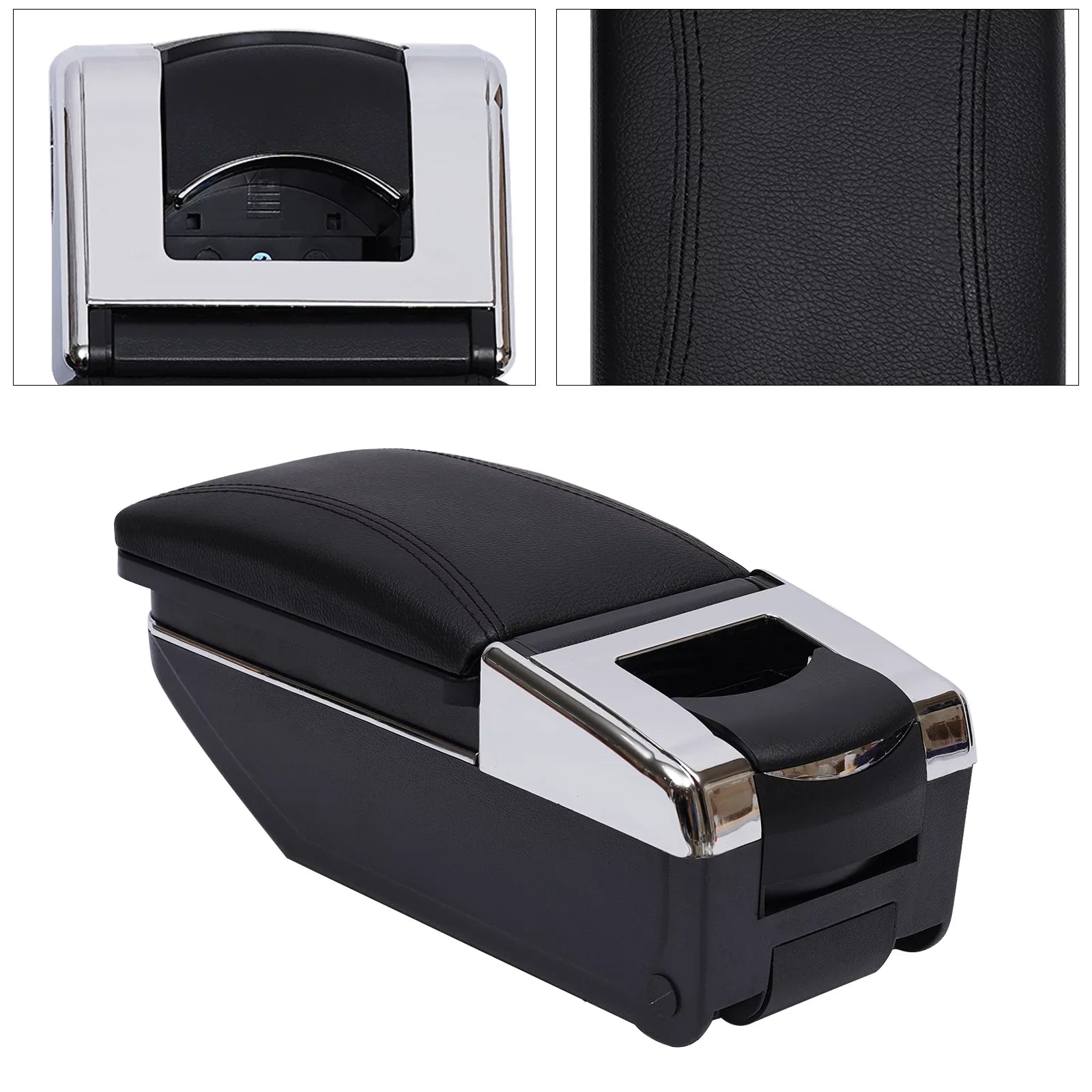 ZhdnBhnos Car Armrest Storage Box Container Rotatable Arm Rest Holder Center Console Black For Nissan Versa/Tiida/Latio 2007-2011