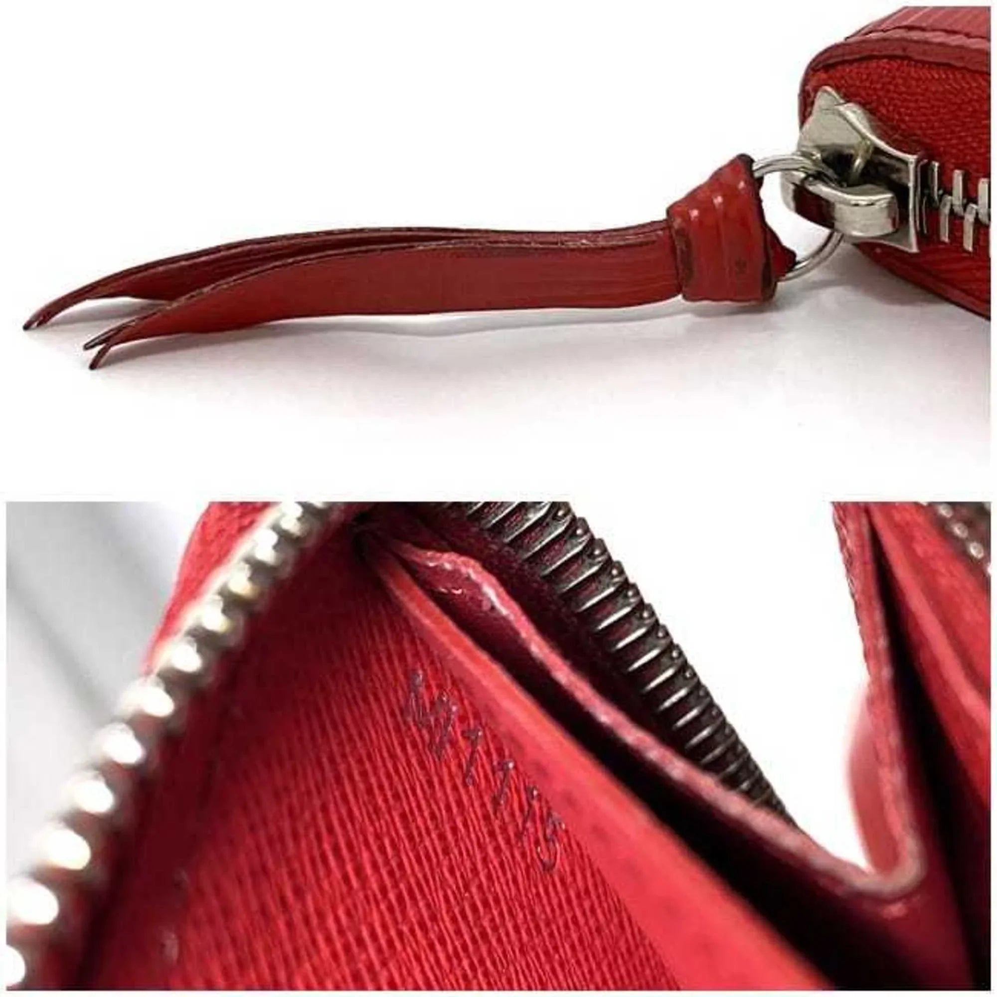 Pre-Owned Louis Vuitton Long Wallet Portefeuille Clemence Red Coquelicot Epi M60913 Leather MI1115 LOUIS VUITTON LV (Good)
