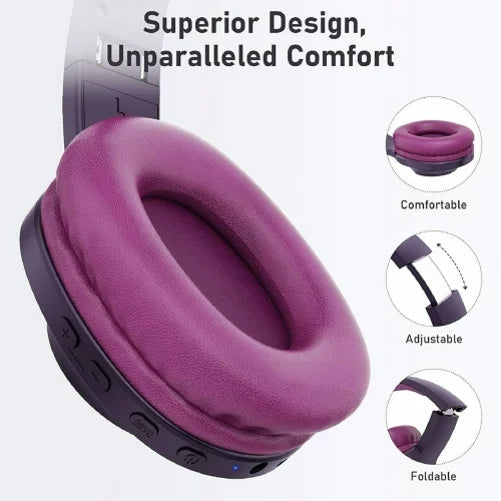 Wireless Headphones Foldable Over Ear Headset w Mic Earphones Hi-Fi Sound R5J for Samsung Galaxy Tab S6 Lite 10.4 S2 8.0 10.5 S5e 10.5 S4 10.5 S7 (2020) S 10.5 SM-T800 S8 Plus S21 Plus S20