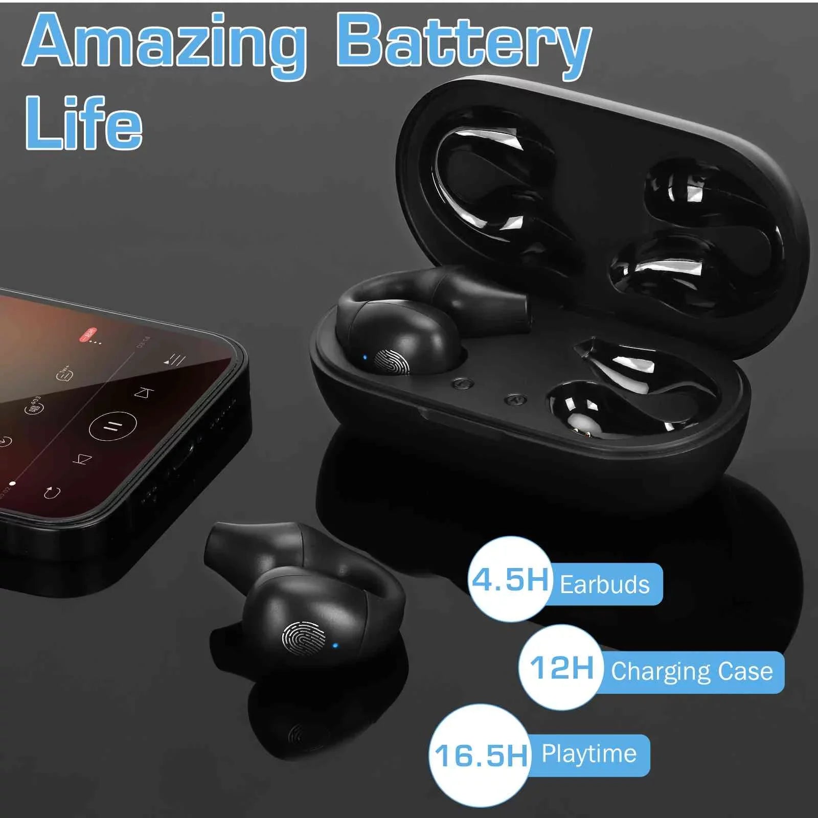 UrbanX QC3 True Wireless Earbuds Bluetooth Headphones Touch Control with Charging Case Stereo Earphones in-Ear Built-in Mic Headset Premium Deep Bass for ZTE Axon 30 Pro 5G - White