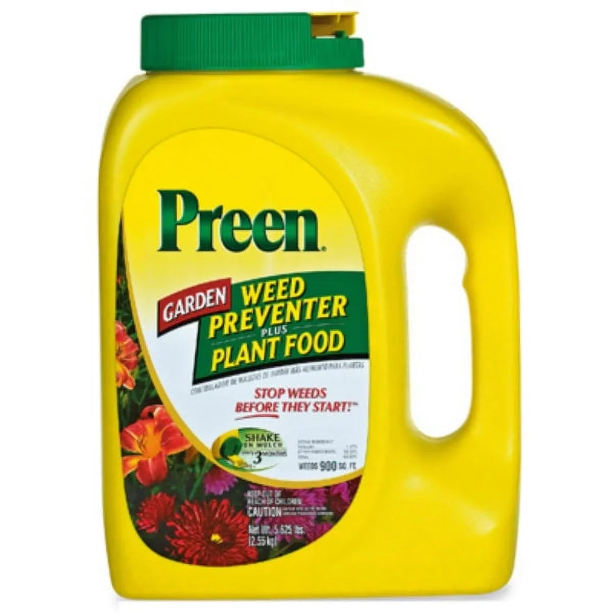 Preen 21-63902 Garden Weed Preventer Plus Plant Food, 5.625 Lb, Coating 900 SqFt, Each