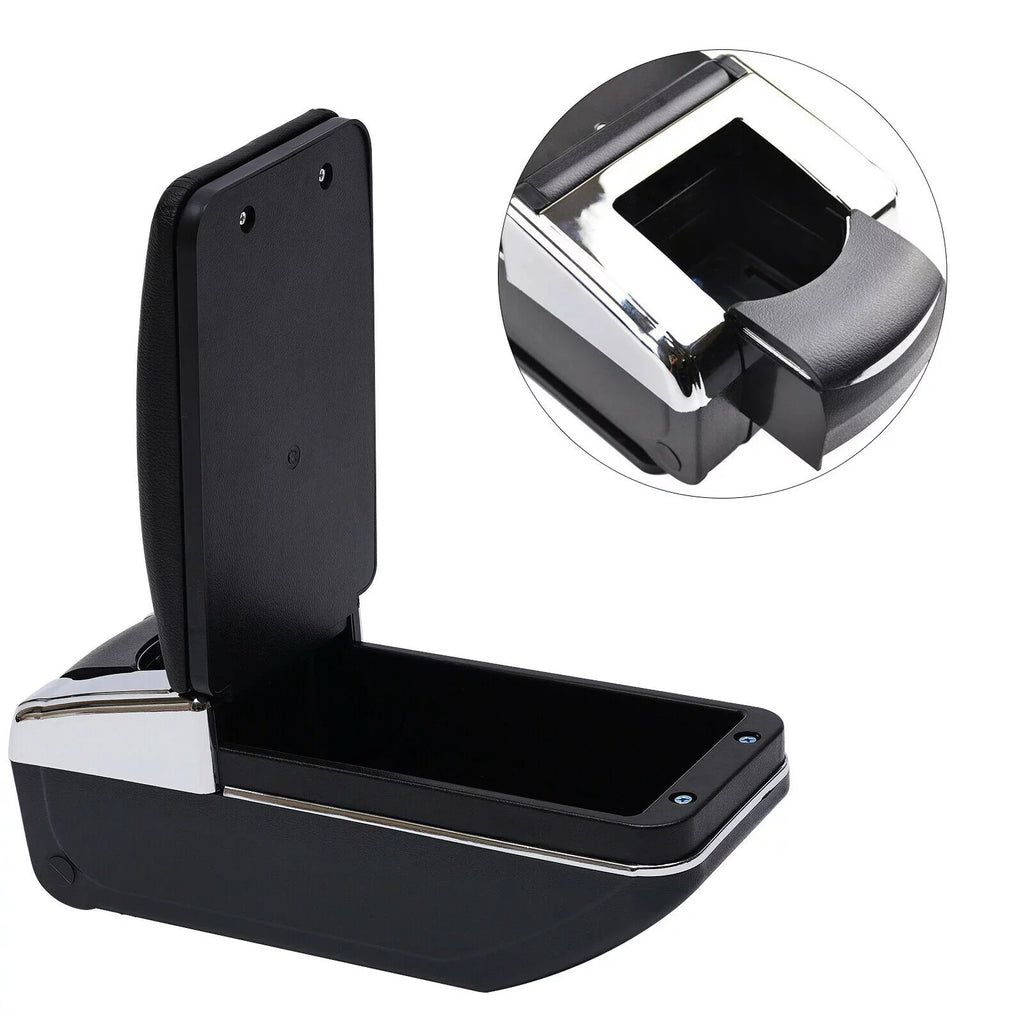 ZhdnBhnos Car Armrest Storage Box Container Rotatable Arm Rest Holder Center Console Black For Nissan Versa/Tiida/Latio 2007-2011
