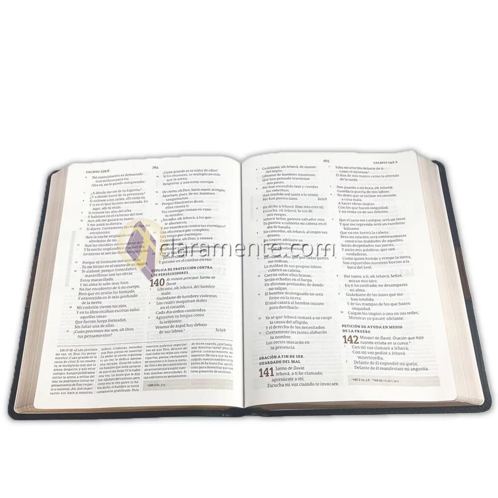 RVR 1960 Biblia de estudio Spurgeon, negro/marrón símil piel Coating