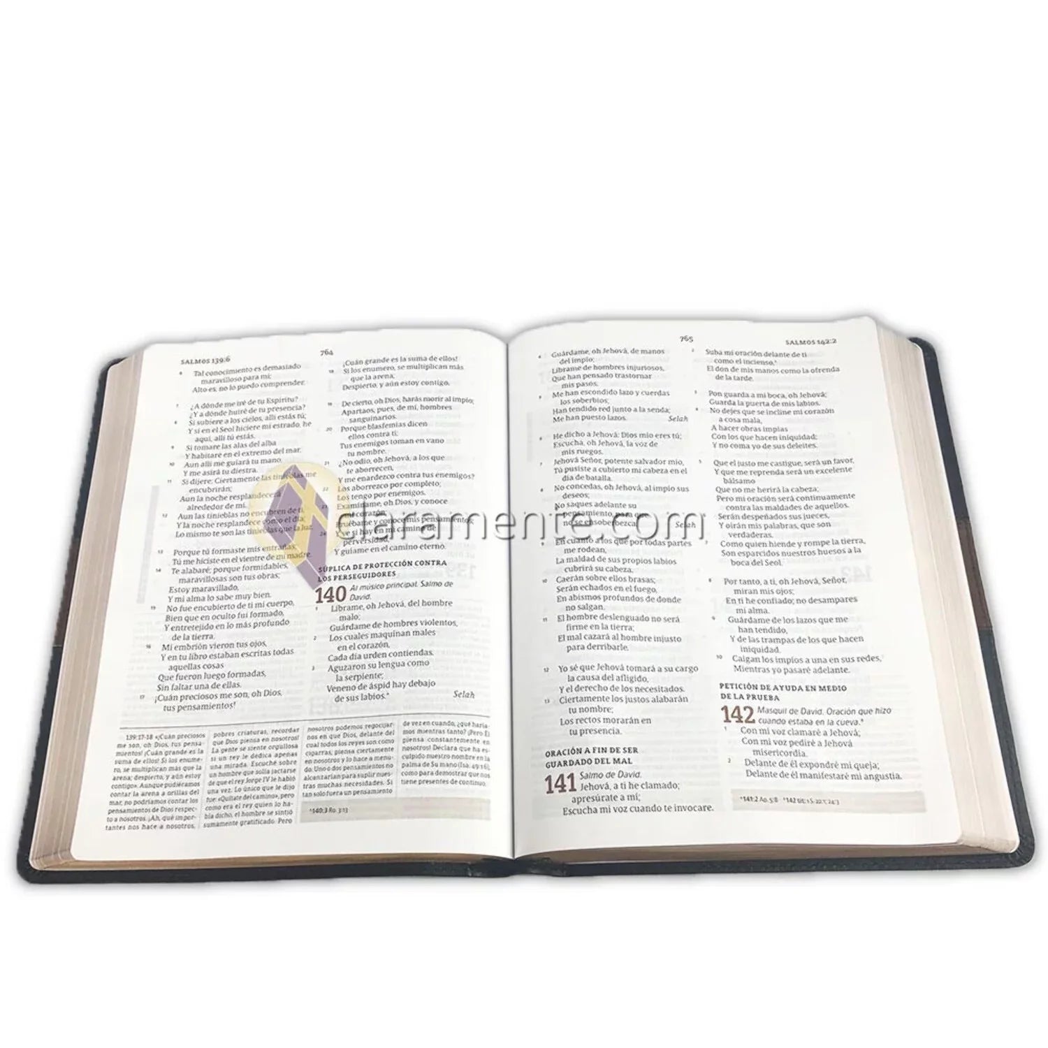 RVR 1960 Biblia de estudio Spurgeon, negro/marrón símil piel Coating