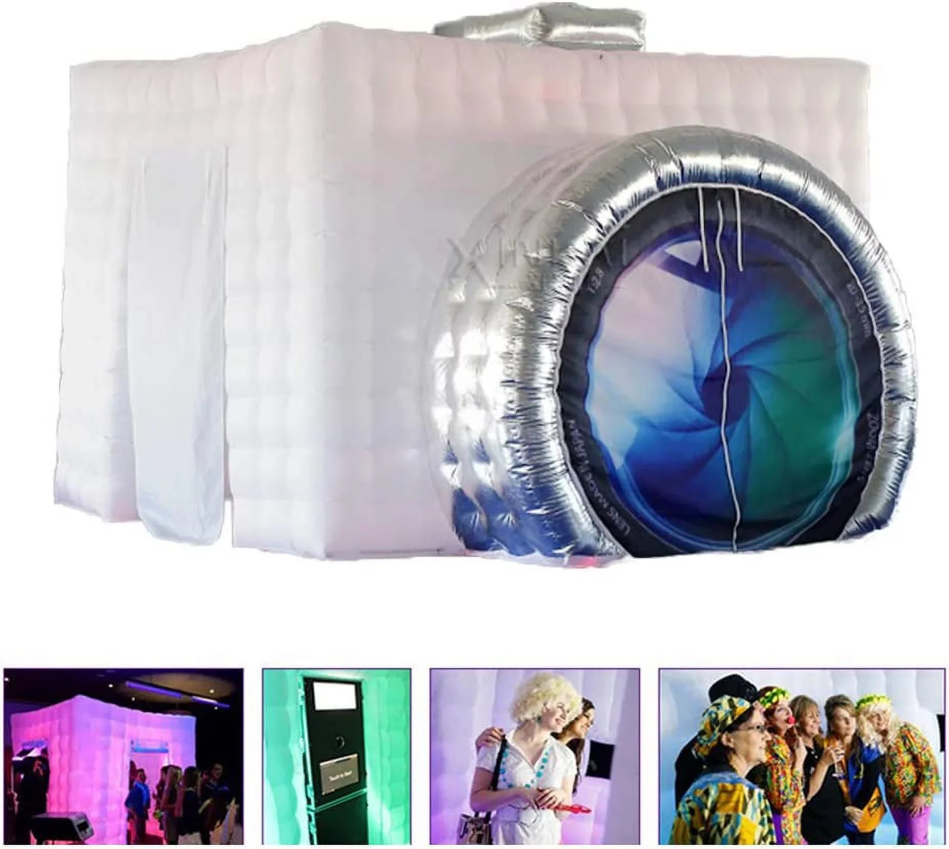 Miumaoev Inflatable Photo Booth Enclosure Camera Shaped Inflatable Cube Tent with Blower, Photo Booth Backdrop for Wedding, Event, Show, Exhibition 3.52.82.5M