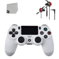 Sony Dual Shock White Gaming Controller For PS4 Console + Wired Earbuds BOLT AXTION Bundle Like New