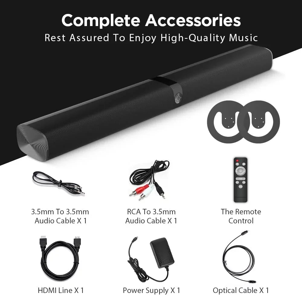 TV Sound Bar, KY8000 Sound Bar 50W 31-inch Split Soundbar Wired and Wireless Bluetooth 5.0 Soundbar Speaker Home Theater System with HDMI, Optical, RCA, Aux Connection Remote Contro