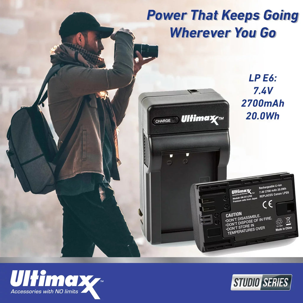 Ultimaxx Starter Canon EOS R6 Mirrorless Camera with RF 50mm f/1.8 STM Lens Bundle - Includes: 64GB Ultra Memory Card, Replacement Battery & Much More