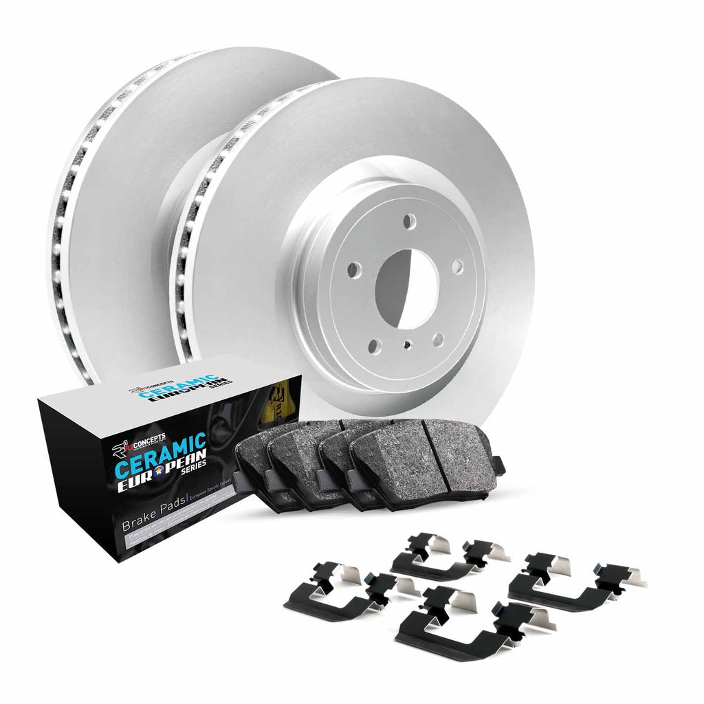 R1 Concepts Wdth1 59006 R1 Brake Rotors Carbon Coated W/ Euro Ceramic Pads & Fits select: 2017-2020 HONDA CIVIC SI