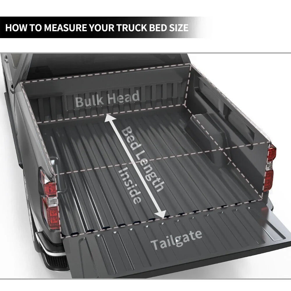 Ledkingdomus 5.7 ft Bed Soft Roll up Truck Bed Tonneau Wrap for 2009-2023 Dodge Ram 1500 Without Rambox