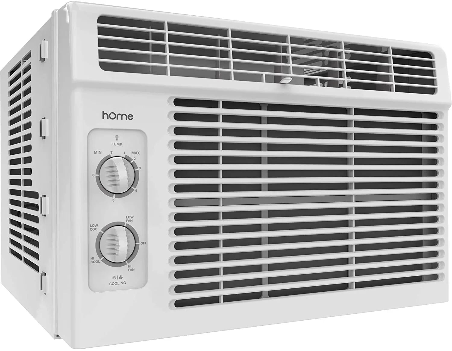 hOmeLabs Window Air Conditioner 5000 BTU - Easy Mechanical Control Compact AC Unit with Washable Reusable Filter, 2 Cooling Speeds, 2 Fan Speeds - Optimal for Bedroom and Rooms up to 150 Sq. Ft.