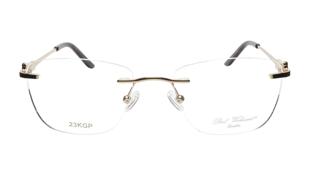 Paul Vosheront Tapered Square Gold & Black Acetate Optical Frame 52-18-135 37