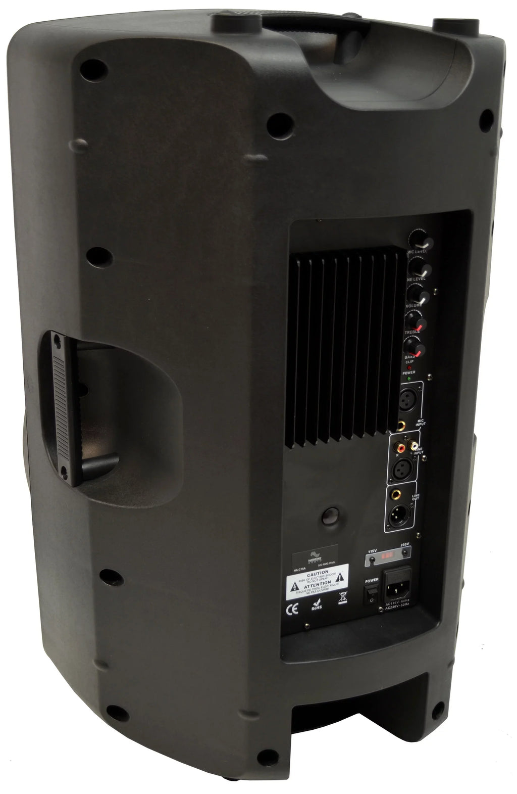 Harmony Audio HA-C15A Pro DJ 15" Powered 1000W Active PA Speaker & Wall Mount