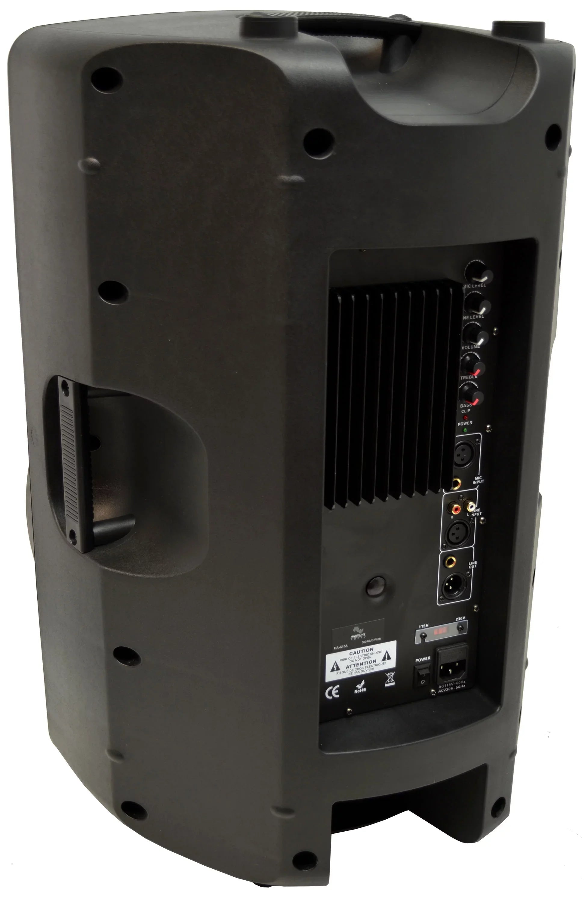 Harmony Audio HA-C15A Pro DJ 15" Powered 1000W Active PA Speaker & Wall Mount