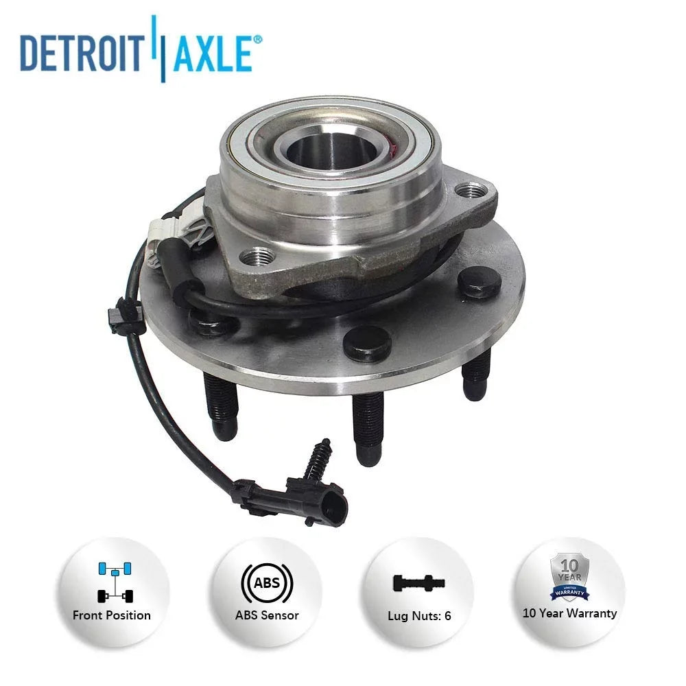 Detroit Axle - Front End 17pc Kit for 1999-2006 Chevy GMC Silverado Sierra 1500 Upper Control Arms w/Ball Joints CV Axles Wheel Hubs Replacement Sway Bar Links Tie Rods Steering Idler Pitman Arm