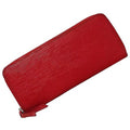 Pre-Owned Louis Vuitton Long Wallet Portefeuille Clemence Red Coquelicot Epi M60913 Leather MI1115 LOUIS VUITTON LV (Good)
