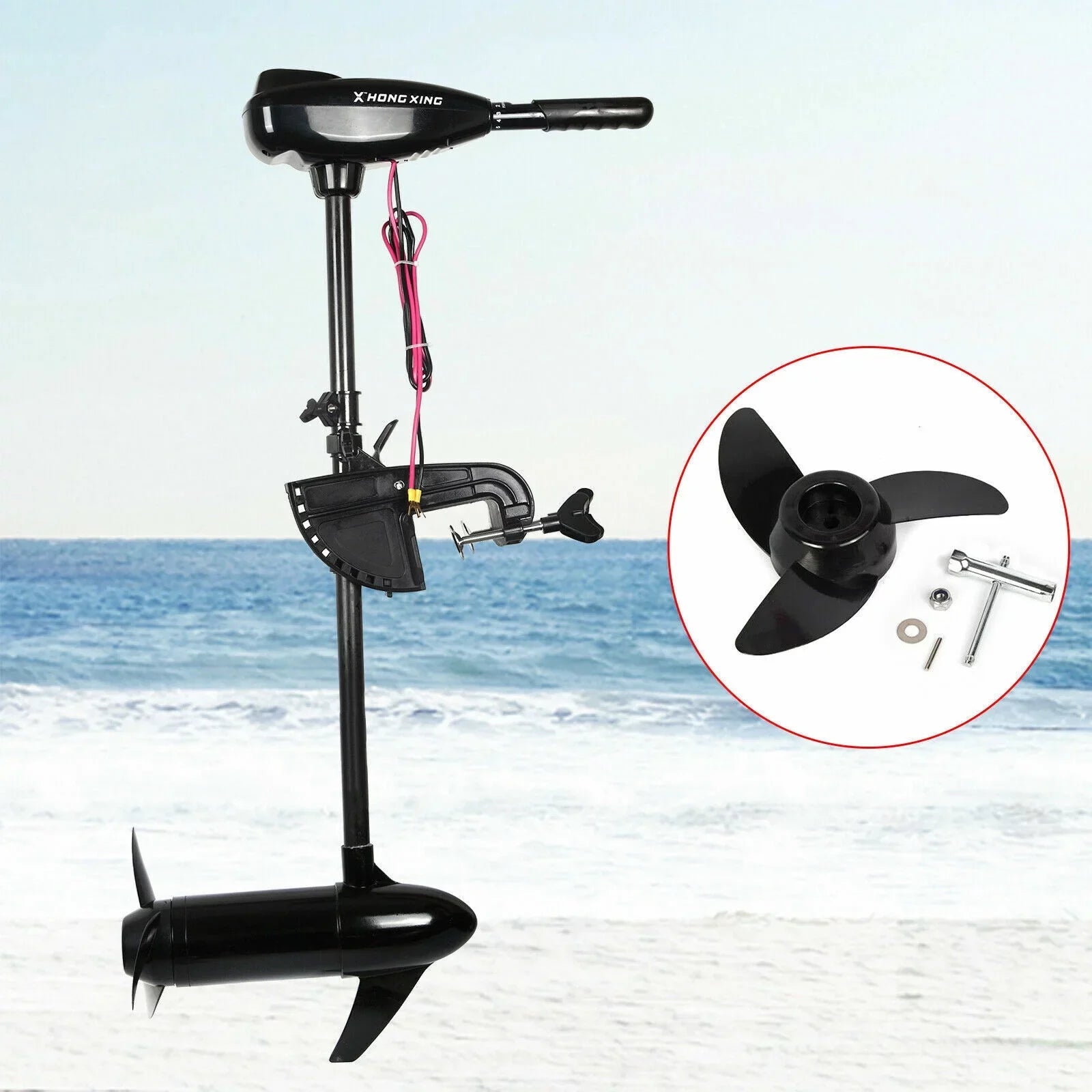 CNCEST 1.6HP 1152WE lectric Outboard Motor Watercraft Engine Heavy Duty Vessel Trolling Motor