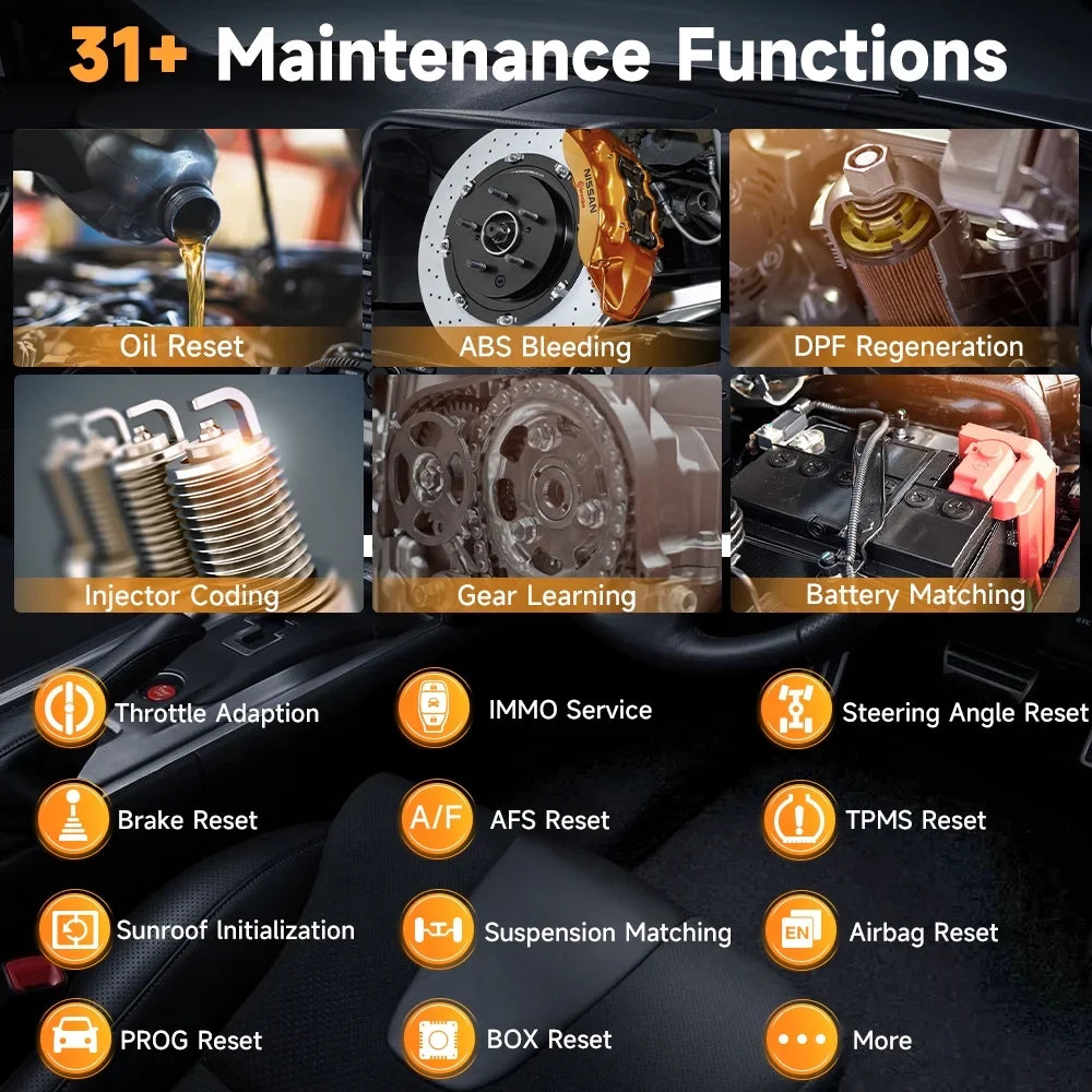 FOXWELL Scanner NT909 Bidirectional Control OBD2 Scanner Code Reader ECU Coding Key TPMS Programmer Diagnostic Scan Tool