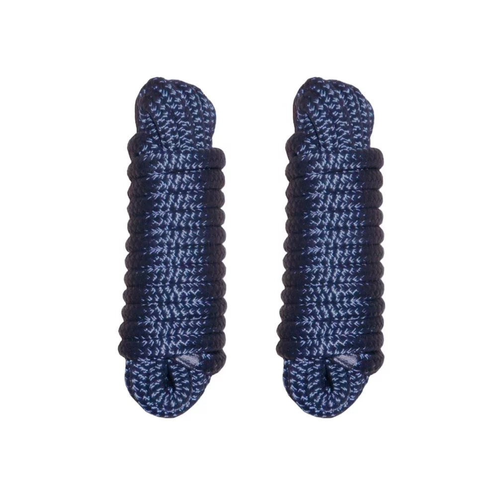 2 PCS 1/2 Inch 15 FT Double Braided 16 Strand Nylon Dock Line Mooring Line Vessel Dock Rope NAVY BLUE