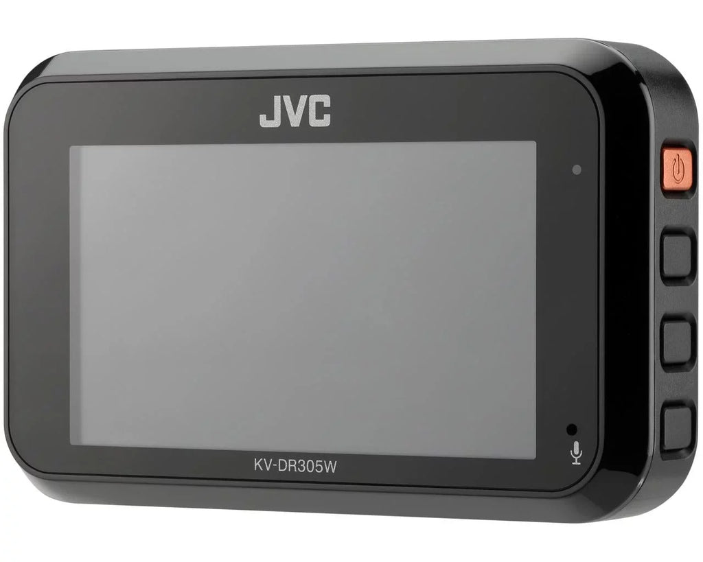 Jvc KV-DR305W 1920x1080p Full HD Recorder GPS Dash Cam for Car, 2.7" LCD Screen Dashboard Camera, Built-in Wi-Fi, 3-Axis G-Force Sensor, Night Enhancement WDR, Includes 16GB Class 10 microSD Card