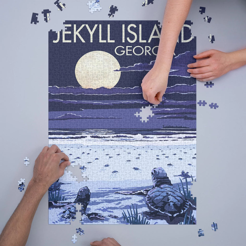 Jekyll Island, Georgia, Turtles Hatching (1000 Piece Puzzle, Size 19x27, Challenging Jigsaw Puzzle for Adults and Family, Made in USA)