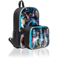 Marvel Avengers 15 inch Multicolored Overprinted All Occasion Child Backpack with Lunch Bag for Kids