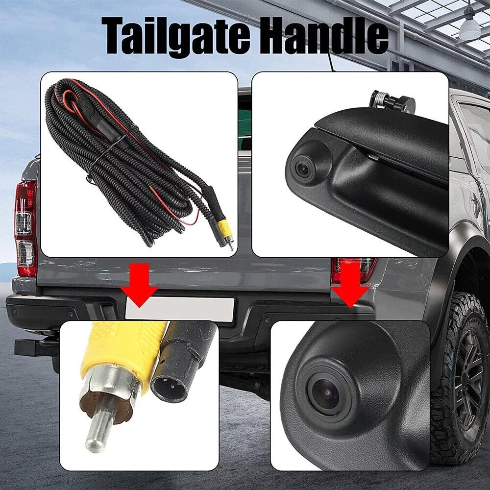 JLLOM Rear-View Reversing Camera Kit for Ford F150 F250 97-07, Clear Image with NTSC/PAL Option, 28 ft Long Extension Harness