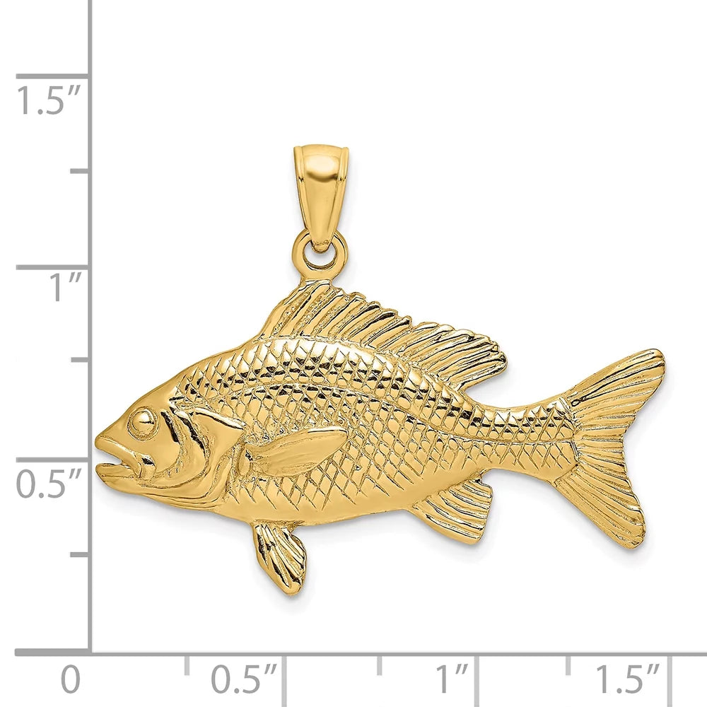 FJC Finejewelers 14k Yellow Gold 3d Red Snapper Fish Charm