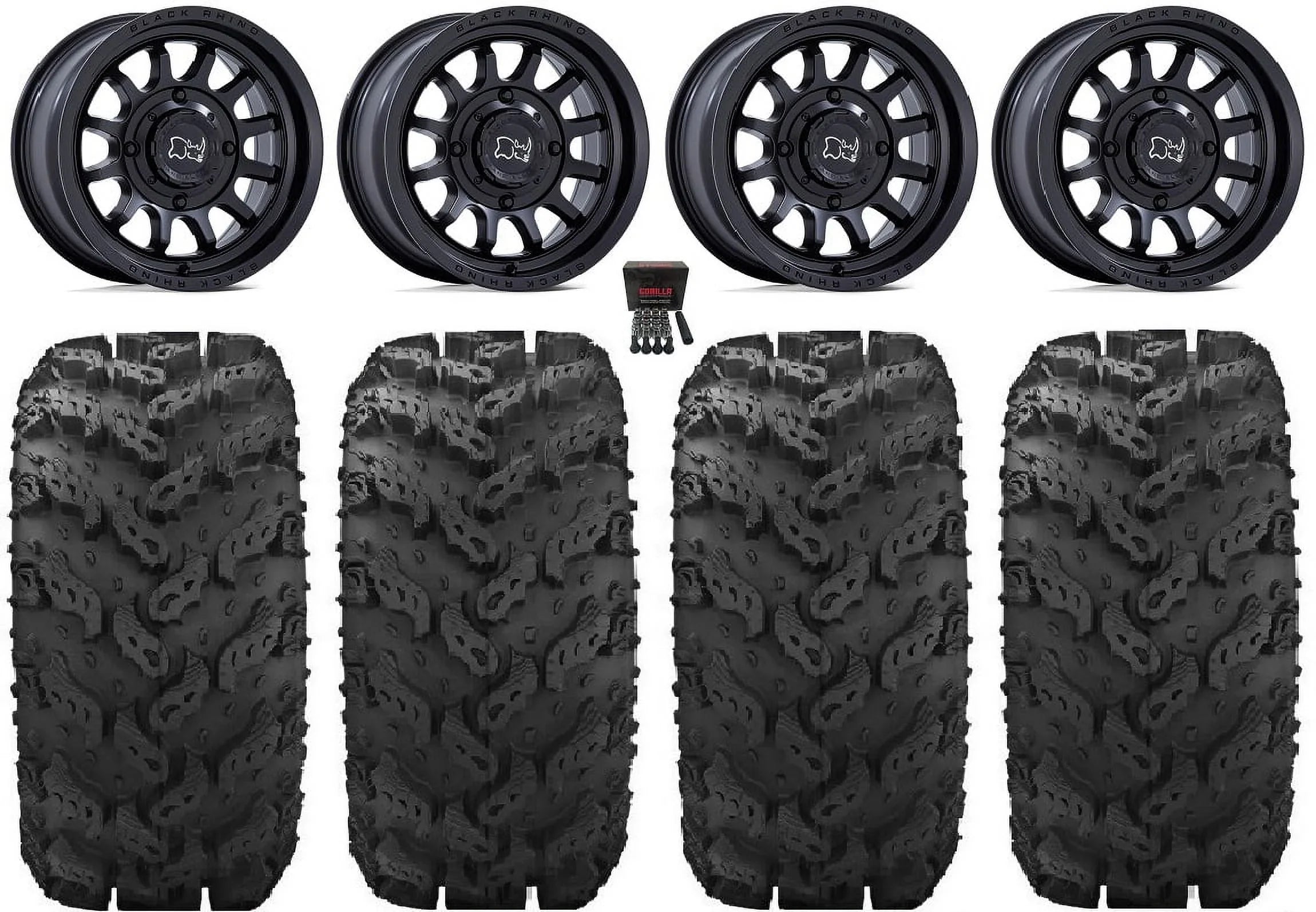 Black Rhino Rapid 14" Wheels Bk 28" Reptile Tires Yamaha Viking Wolverine YXZ1000R CFMoto ZForce 950 UForce 1000
