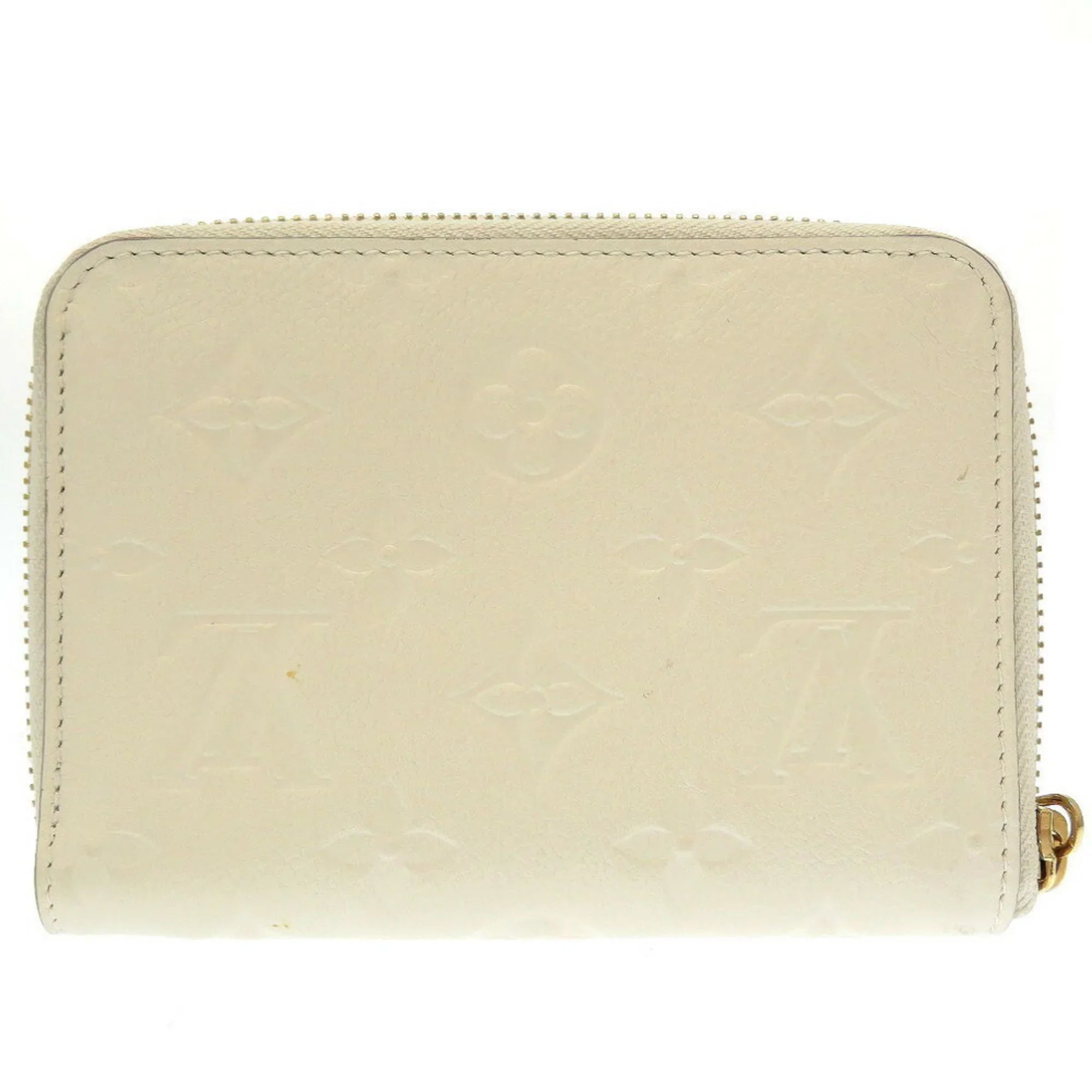 Pre-Owned Louis Vuitton Monogram Implant Portefeuille Secret M93432 Neige Bifold Wallet Round (Good)