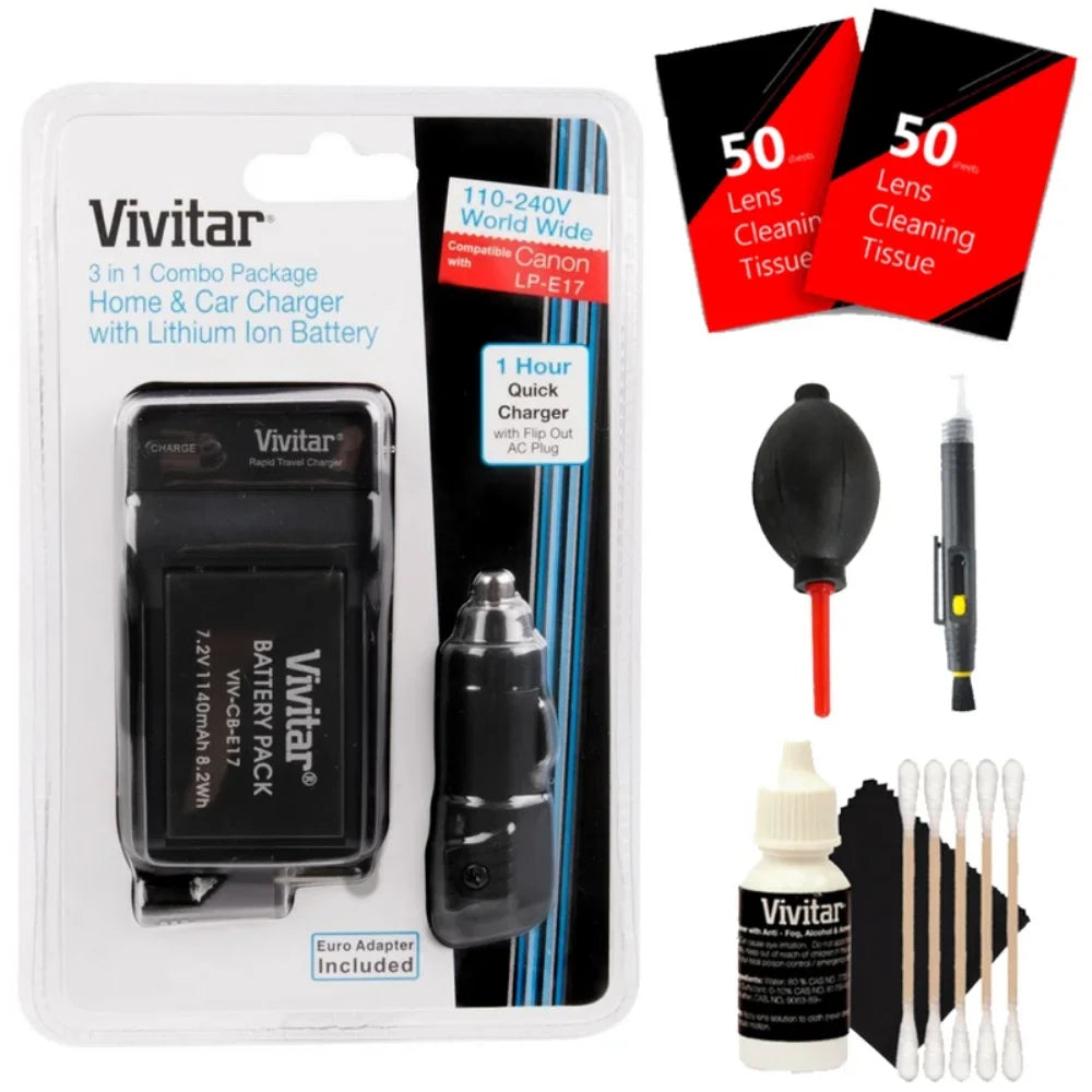 Vivitar (VIV-CBE17-KIT) Replacement Battery CANON LP-E17 Kit for CANON 750D 760D 8000D